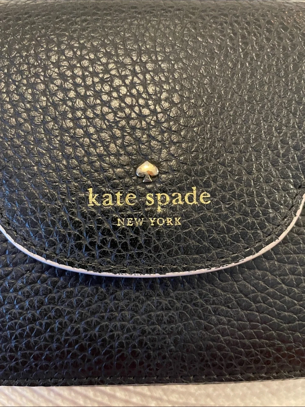 kate spade Black Pebbled Leather Scallop-Edge Crossbody